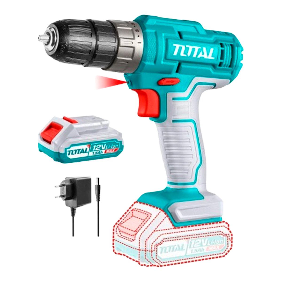 Total Taladro Inalámbrico Atornillador 12V