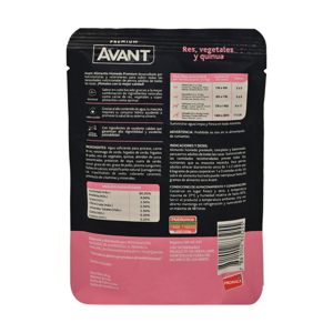Avant Alimento Humedo Perro Adulto Res, Vegetales, Quinua *85G