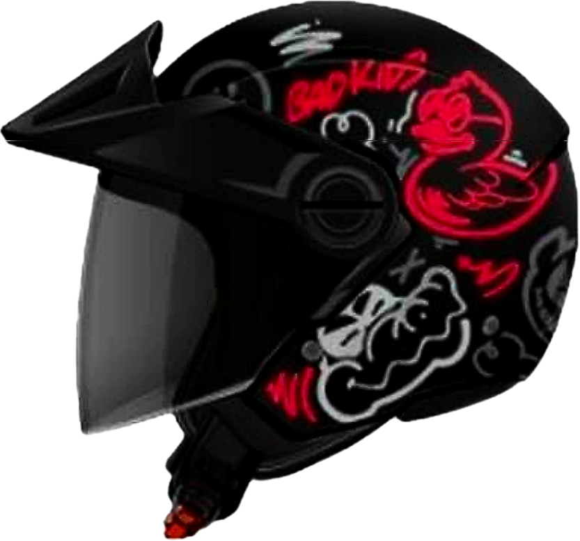 CASCO ICH 102 EASY NEGRO MATE NEGRO MATE ROJO