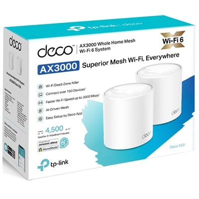 DECO X50 SISTEMA MESH WIFI 6 TP-LINK AX3000 MBPS KIT DE 2 PACK