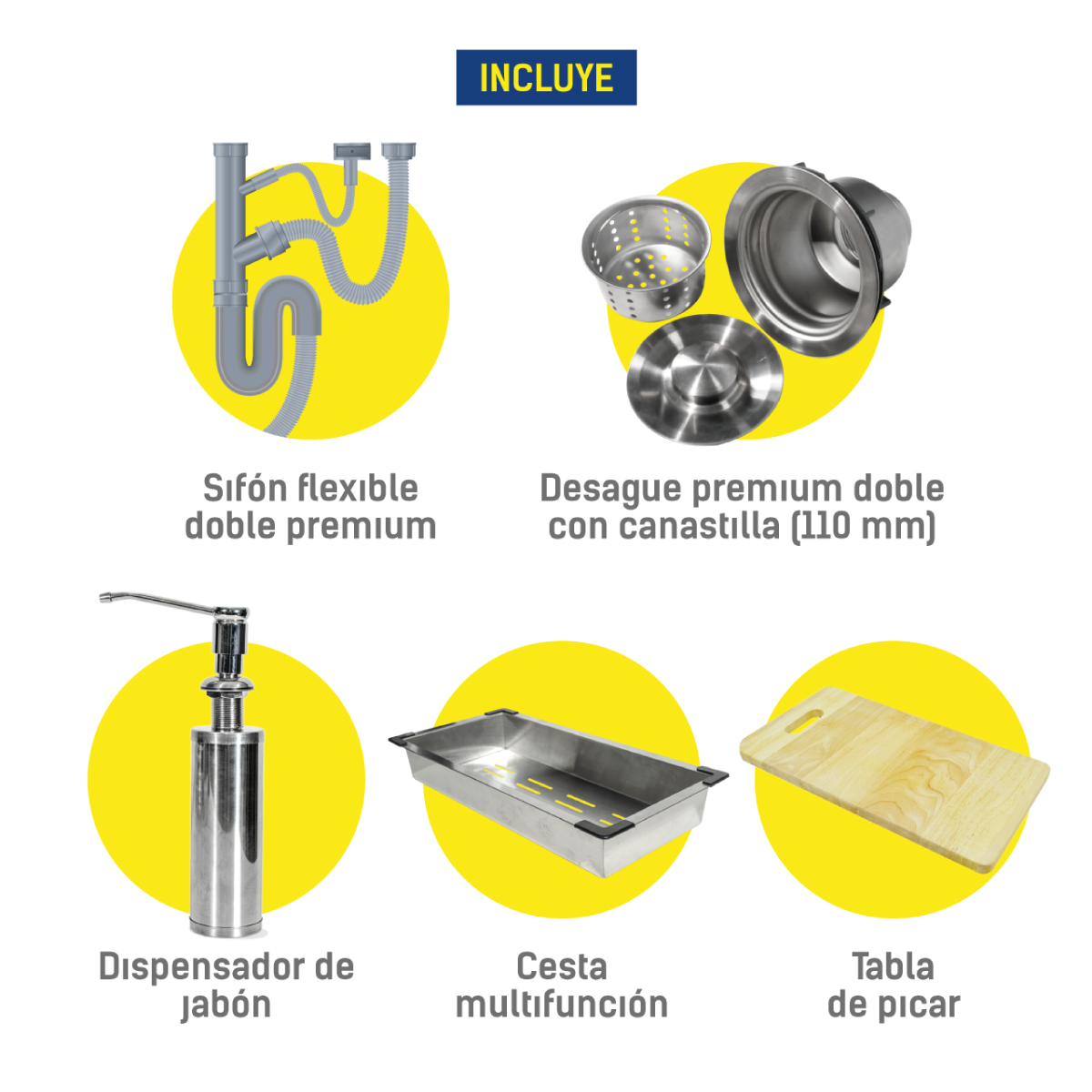 FREGADERO EMPOTRAR 2PZS.SATIN SILVER 82X45X23CM TABLA BP03204