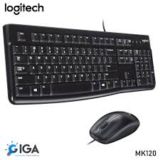 COMBO LOGITECH TECLADO Y MOUSE MK120-COLOR NEGRO-USB