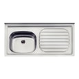 FREGADERO ACERO INOX.1POZO 80X50CM DER. TRAMONTINA
