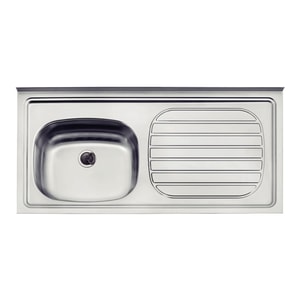 FREGADERO ACERO INOX.1POZO 80X50CM DER. TRAMONTINA