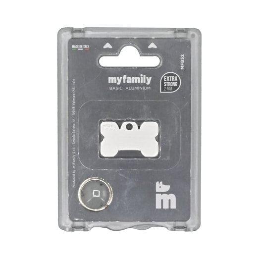 My Family Identificadores Placa Basic Aluminio Hueso Pequeño Perro Gris *1