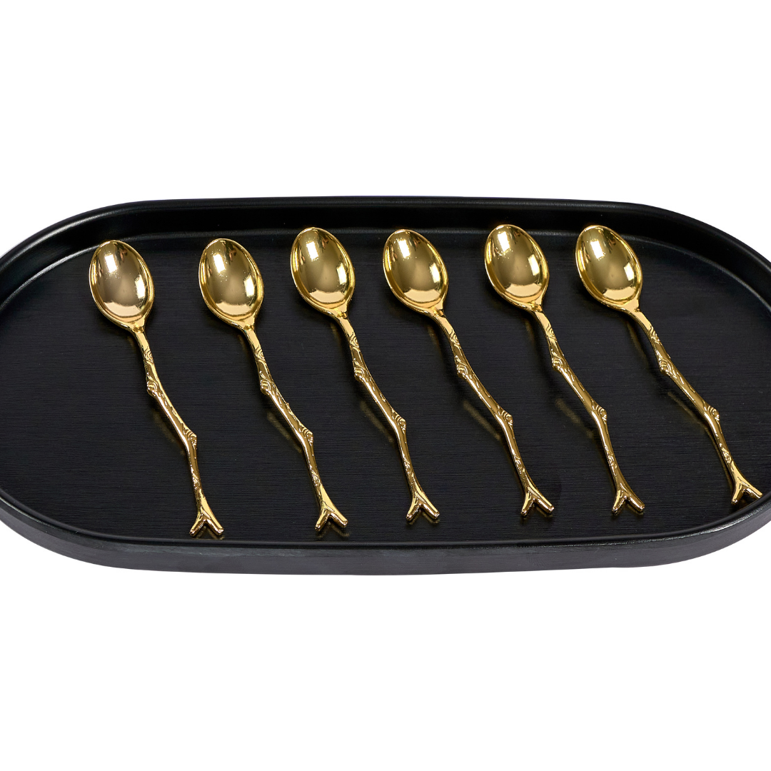 Cucharitas doradas RAMA x6