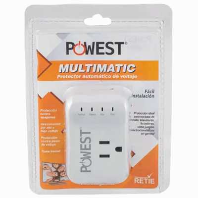 PROTECTOR DE VOLTAJE POWEST A 120 V 10 AMPERIOS REF.MULTIMATIC NPRMUL-7280