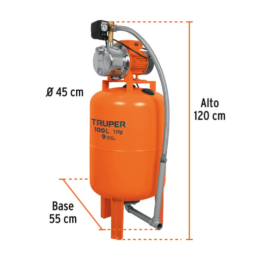 SISTEMA HIDRO. JET 1HP TANQUE 100LT. TRUPER 12255