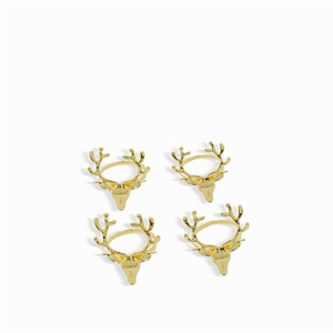Aros de servilletas reno dorado setx4