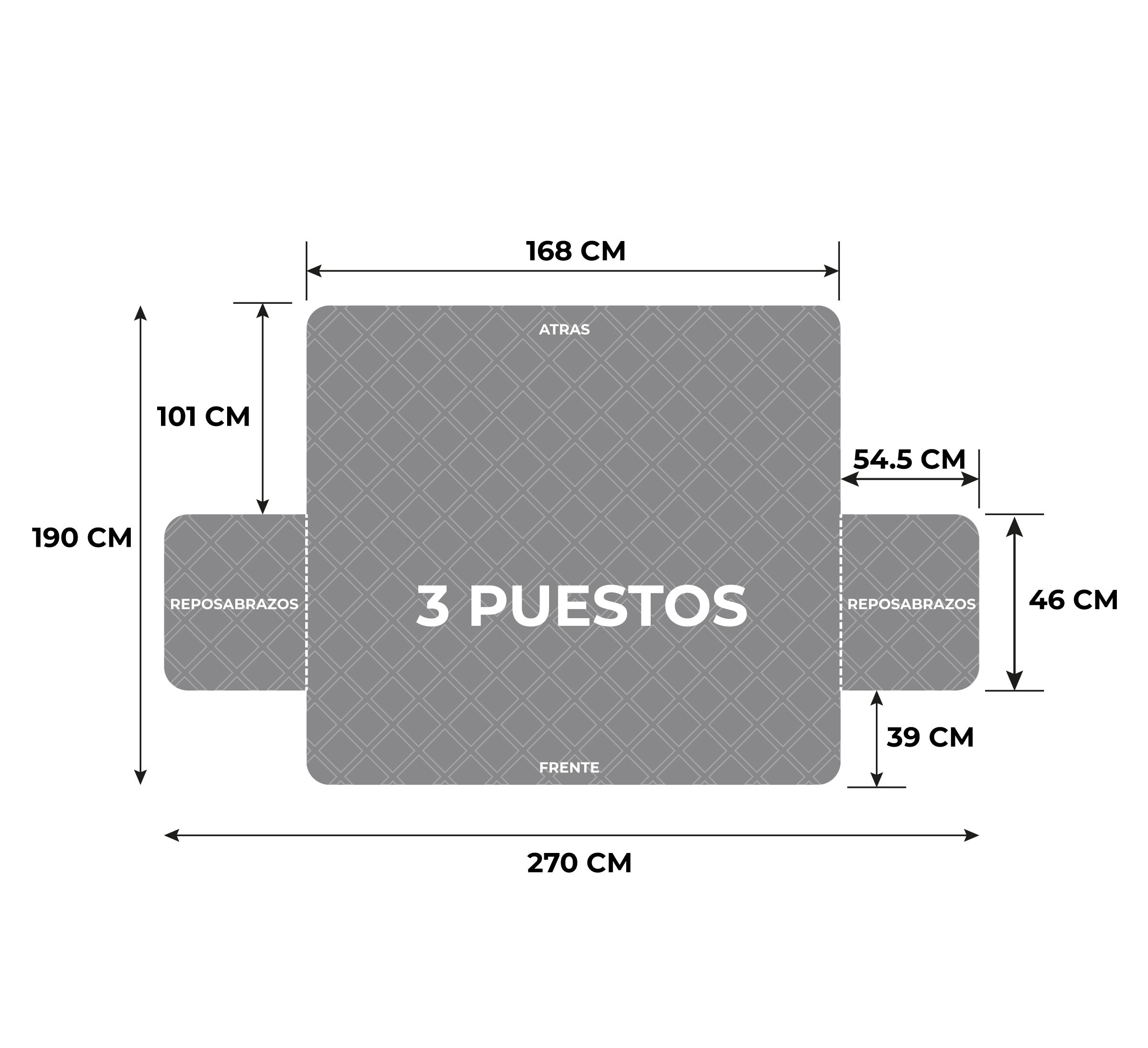 West Point Home Protector De Sofá grande Reversible