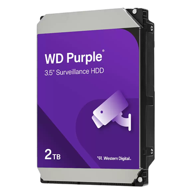 DISCO DURO PARA VIDEOVIGILANCIA WESTERN DIGITAL PURPLE 2 TERAS 24/7 PC NVR DVR SATA 6.0GB/S 3.5INC 5400 RPM