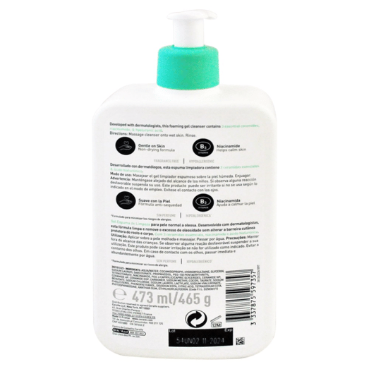 Cerave Gel Limpiador Espumoso Cara-Cuerpo 473 ml