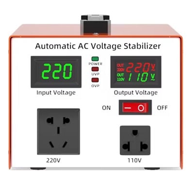 REGULADOR ESTABILIZADOR DE VOLTAJE TANGGUO DE 2000 WATTS MONOFASICO AUTOMATICO ENTRADA 220V SALIDA 110V Y 220V
