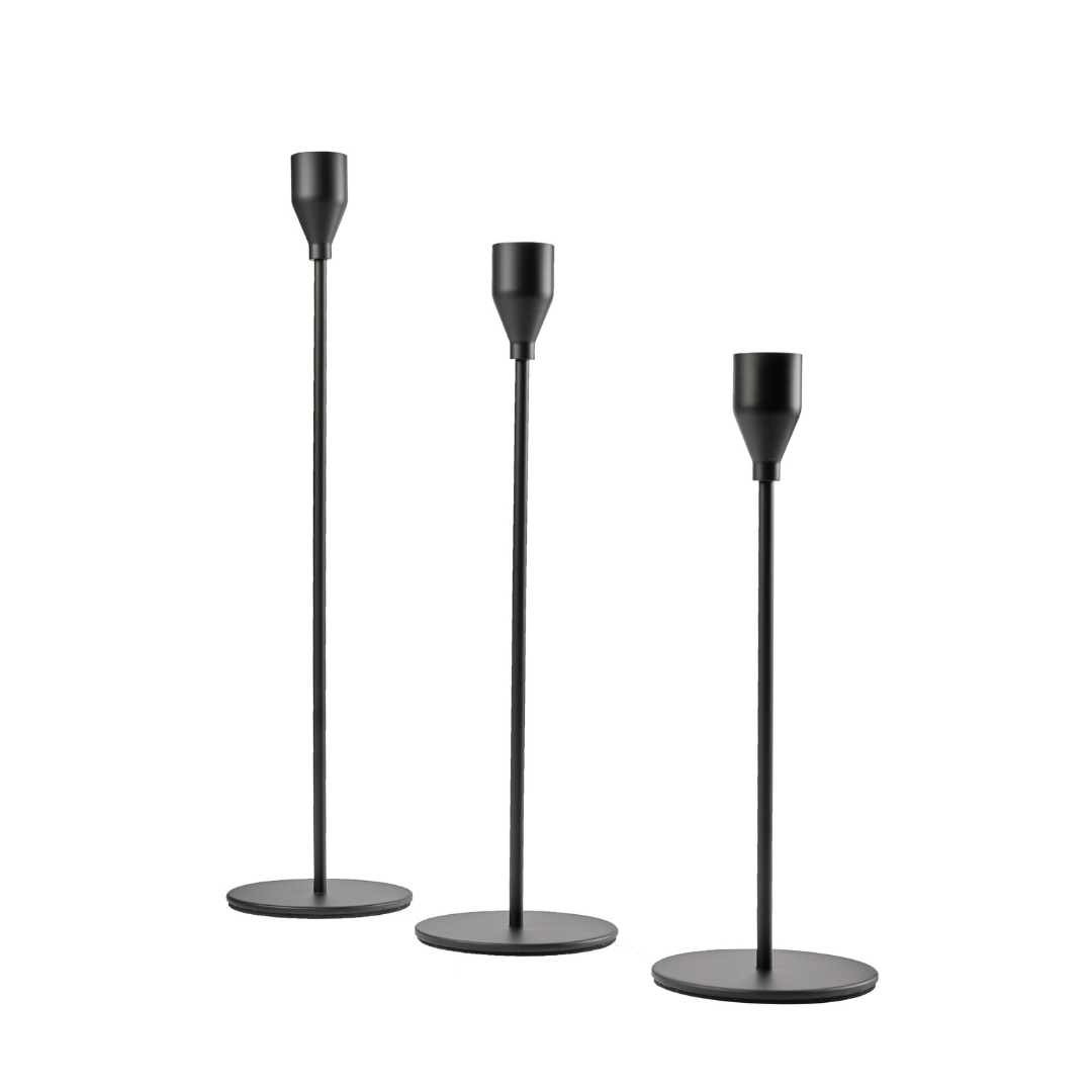 Set de 3 candelabros  NEGROS