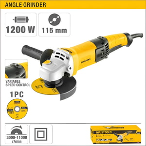ESMERILADORA ANGULAR 4 1/2" 1200W 11000RPM UYUSTOOLS UY-AMA04-115R