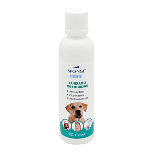 Sponge Solucion Clean Vet Cuidado De Heridas Fco*130Ml