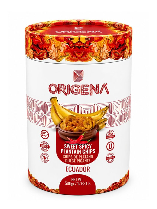 Origena – Sweet Spicy Chips Cilinder: 450g, 500g
