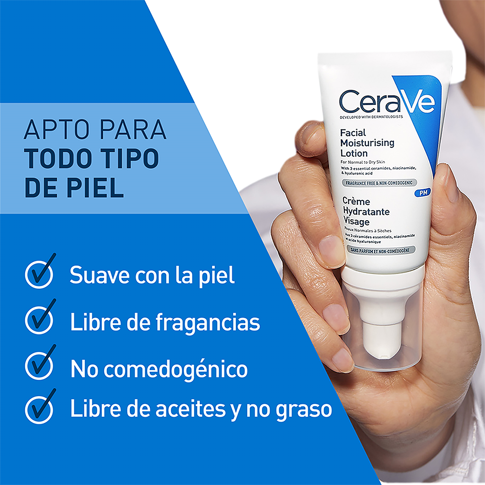 Cerave Loción Facial Moistur Pm 52 ml
