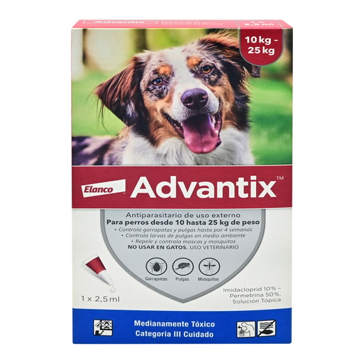 Advantix Antiparasitario 10 -25Kg Para Perro *1