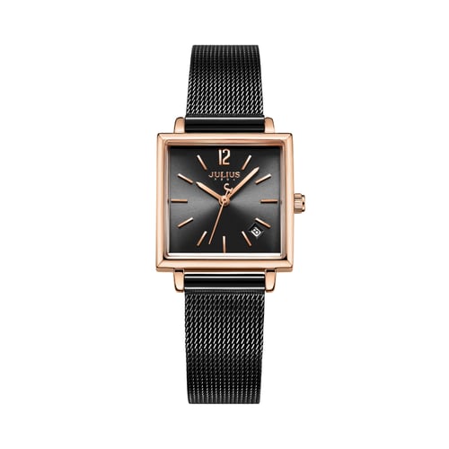 นาฬิกา Julius JA-1083 E สายสแตนเลสถัก สีดำ