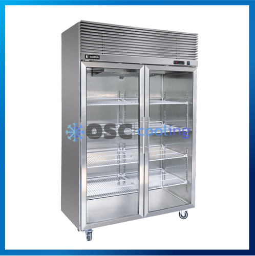 ตู้แช่เย็นแนวตั้งสเตนเลสเกรด 201 บานประตูกระจก 36.3 คิว [SRC-1232G]