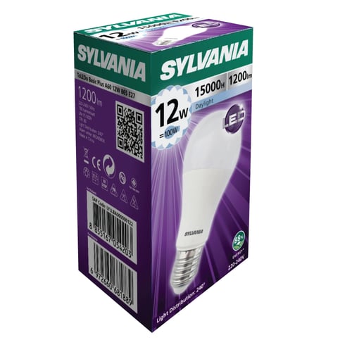 แพ็ค 2  [รุ่นใหม่ปี 2022] SYLVANIA ToLEDo Basic Plus A60 12W ขั้ว E27  (Daylight)