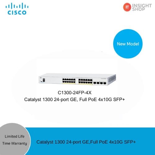 [C1300-24FP-4X] Cisco Catalyst 1300 24-port GE, Full PoE, 4x10G SFP+