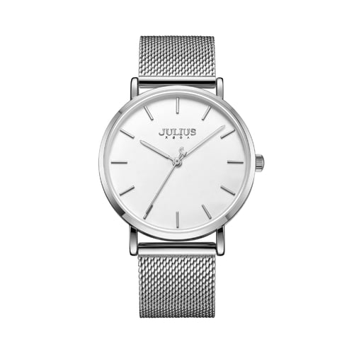 นาฬิกา Julius JA-1164M A สายสแตนเลสถัก สีเงิน