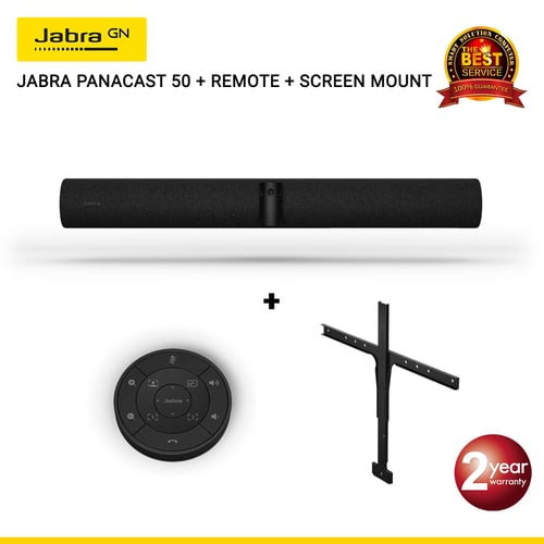Jabra Panacast 50 180° Panoramic 4K วิดีโอคอนเฟอร์เรนซ์บาร์ สำหรับประชุมขนาดเล็กถึงขนาดกลาง (Black)