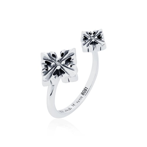 Diamond Cross Duo Ring