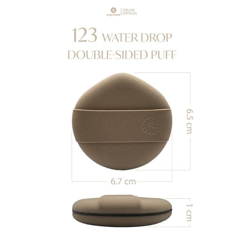 SUPERMOM l 123 Water drop double-sided puff พัฟรองพื้น (มีตลับใส่แถมให้)