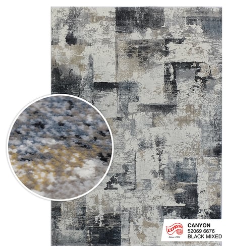 พรมรุ่น CANYON (L1) 52069 6676 L1 200x290 ซม. BLACK MIXED