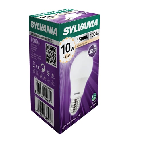 Pack 2   หลอดไฟ LED SYLVANIA ToLEDo Basic Plus A60 10W ขั้ว E27  (WarmWhite)
