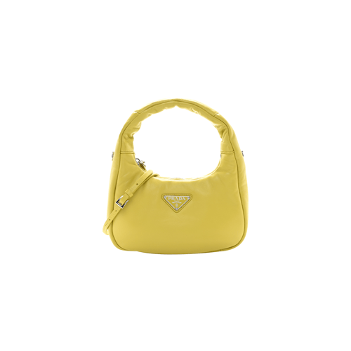 PRADA SOFT PADDED NAPPA LEATHER BAG YELLOW