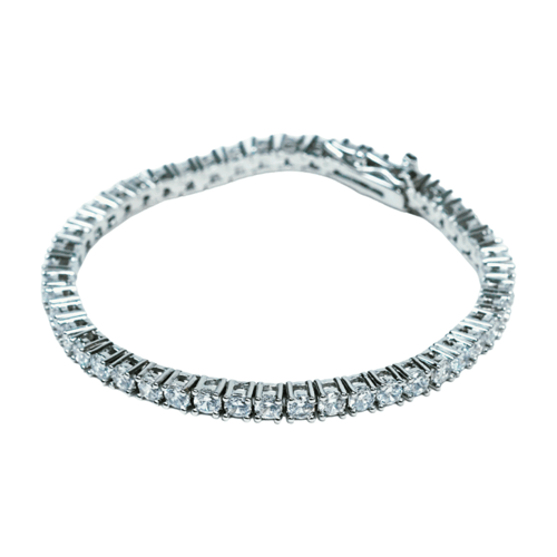 MR_GOLDss TENNIS CZ 3MM BRACELET SILVER