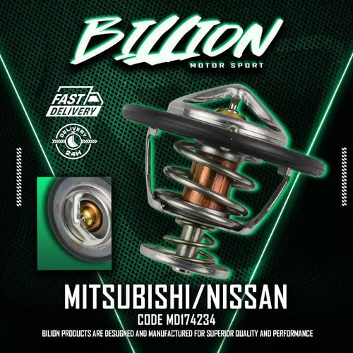 Billion Thermostat 68° วาล์วน้ำ Billion 68 องศา [MD174234] สำหรับ TRITON 2.5 COMMONRAIL, PAJERO SPORT 2.4, NAVARA D40 2.5D
