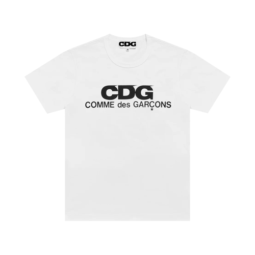 COMME DES GARCONS BIG LOGO BLACK T-SHIRT WHITE