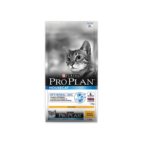 Pro Plan House Cat โปรแพลน อาหารสำหรับแมวเลี้ยงในบ้านอายุ 1 ปีขึ้นไป ขนาด 1.3 กิโลกรัม