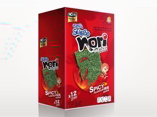 ซีลีโกะ&nbsp;Nori&nbsp;สาหร่ายทอด&nbsp;รส สไปซี่&nbsp;/ 1 กล่อง มี 12 แผ่น&nbsp;(ขนาด&nbsp;38.4&nbsp;กรัม)