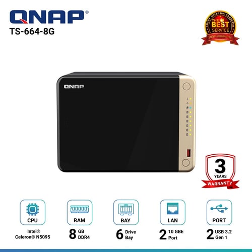 Qnap-TS-664-8G 6-Bay NAS อุปกรณ์จัดเก็บข้อมูลบนเครือข่าย