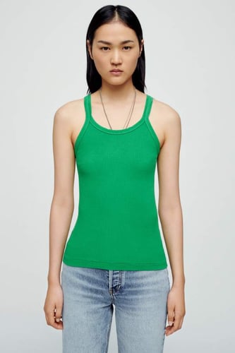 REDONE - RIBBED TANK TOP GREEN