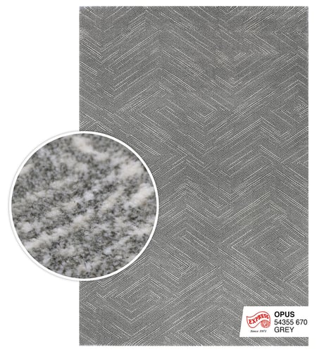 OPUS (L1) RUG 54355 670 L1 200x290 cm. GREY