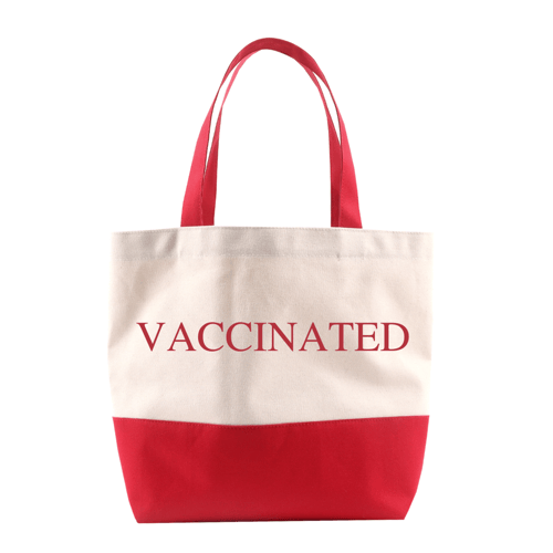 Shopping Bag ใบใหญ่ ฐานแดง สกรีน Vaccinated