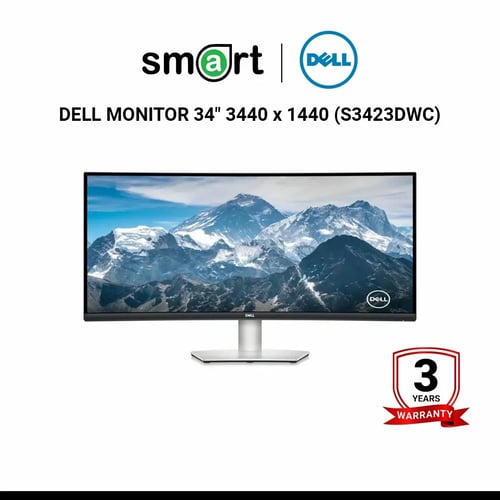 จอมอนิเตอร์  DELL MONITOR 34" (S3423DWC) VA 2K 3440 x 1440 at 100 Hz - LD-S3423DWC