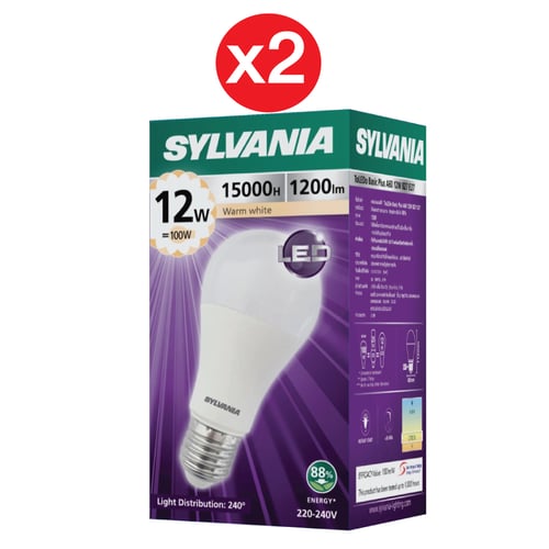 [แพ็ค 2]  SYLVANIA ToLEDo Basic Plus A60 12W ขั้ว E27  (WarmWhite)