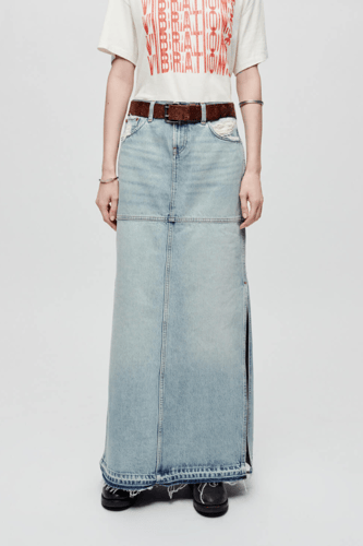 REDONE - MID RISE SPLIT SKIRT