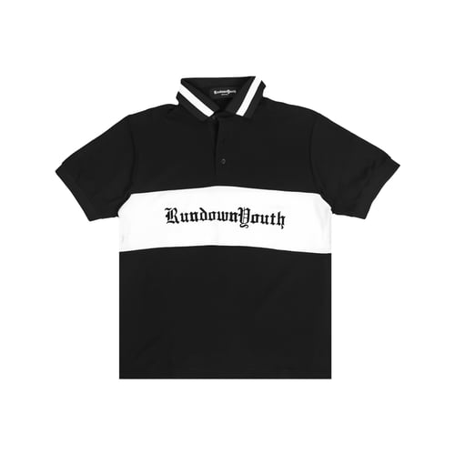 RUNDOWNYOUTH LOGO POLO BLACK