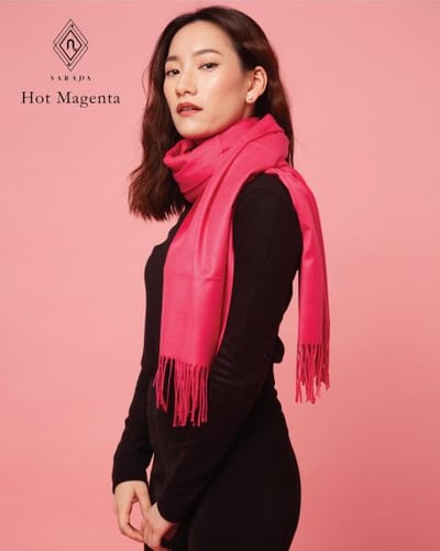 ผ้าพันคอแคชเมียร์ Hot Magenta