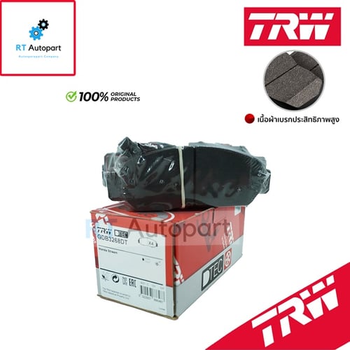 TRW ผ้าดิสเบรกหน้า Honda Accord G7 ปี03-07 เกรด DTEC / ผ้าเบรก ผ้าเบรค / GDB3268DTD2