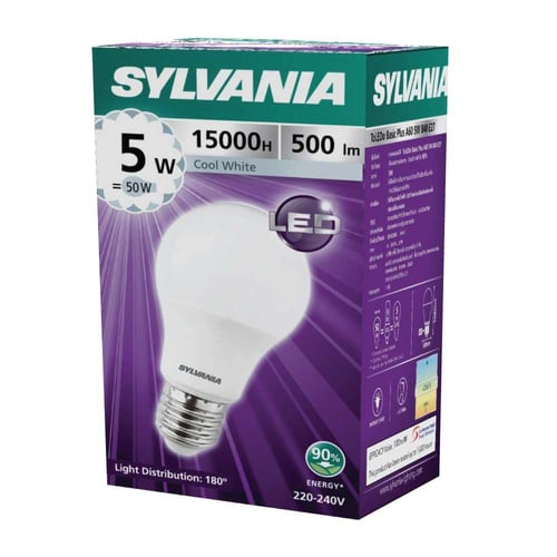SYLVANIA หลอดไฟ ToLEDo Basic Plus A60 5W 840 E27  (แสงคลูไวท์)